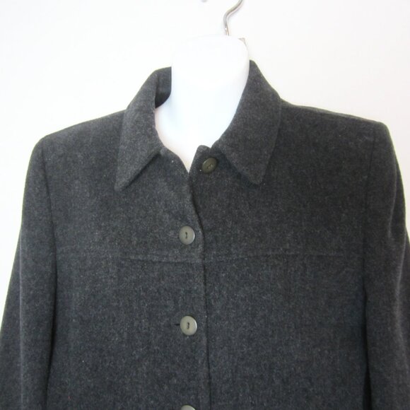 Lands End Dark Gray 10 Lambswool Wool Soft Jacket Coat Lined EUC Pockets Blazer - Picture 2 of 9